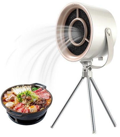 BORDEAG Campana extractora portátil con tipo trípode, minicampana extractora de 3 velocidades, campana extractora de escritorio de 3 velocidades, extractor de aire de cocina para camping, barbacoa y