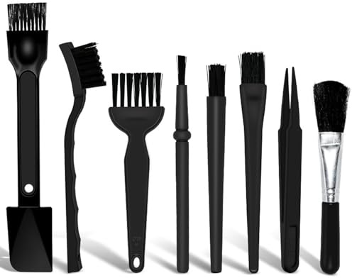 Mini Keyboard Cleaning Brushes Kit - 8 In 1 Anti Static Cleaning Brush Set, Plastic Handle Nylon Dust Brush for Computer,Camera,ESD Tablet & Motherboard ESD Safe Electronics Maintenance Tools