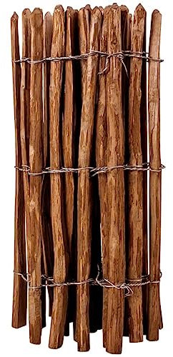 Garden Fence Clôture pour chien - Clôture en lattis - En noisetier - 90 x 500 cm - Pour balcon, terrasse, jardin, camping