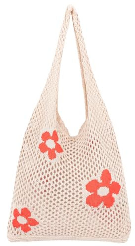 Ausing Strandtasche Tote Bag Strandtasche Damen Beach Bag Aesthetic Leicht Tragbar Weich Beige