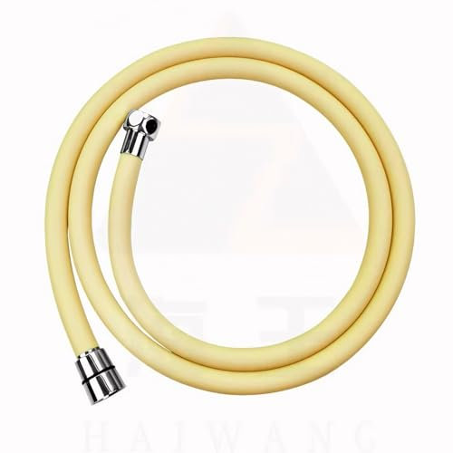 EANAGO Bunter Silikon-Duschschlauch, 360° Drehbar, geräuschlos, gelb, passend für alle gängigen Duschköpfe, Verdrehschutz, Knickschutz, BPA-frei, Brauseschlauch 150 cm / 1,5 m, Schlauch Dusche