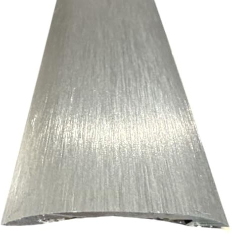 Self-Adhesive Door Threshold Strip 3ft - Door Trim/Bar/Plate for Laminate/Wood/LVT/Rubber/Vinyl Floor - Stick Down Transition Strip - DIY Plate Joins Flooring at doorway (Brushed Aluminium)