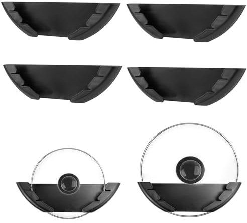 KXVXXV 4er Topfdeckelhalter Wand für 15-32 cm Große Pfannendeckel, SelbstklebendeDeckelhalter Schranktür Kunststoff Topfdeckel Organizer Tür Deckelhalter Küche Set
