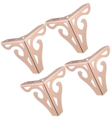 Tofficu 4Stücke Möbelbeine Metall Kurze Tischbeine Verstellbare Kommodenfüße für Sofa Couchtisch Tv Schrank und Weitere Möbel Elegantes Design Roségold