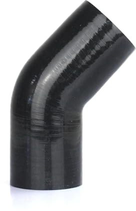 JKELPV Tubo Turbo Aria Tubo Flessibile a Gomito in Silicone da 45 Gradi 38 51 57 63 70 76 83 89 102 mm, Tubo Piegato per Collegamento aspirazione Aria Turbo Manicotto INTERCOOLER(51mm-Black)