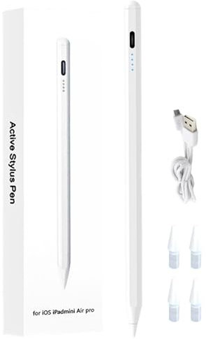 SiumPklay Stylus Pen for iPad(2018-2025) iPad Stylus with Palm Rejection Tilt Sensitivity Precision Drawing Magnetic Attachment Compatible with iPads pro12.9/11 Air 3/4/5 Mini 5/6 6th 11th Gen Models