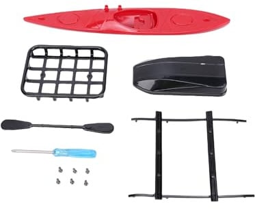 RC Car Roof Rack, 1/10 Scale Lightweight Rack Set with Luggage Box and Canoe for Crawler Trucks Adventure Scene Setup