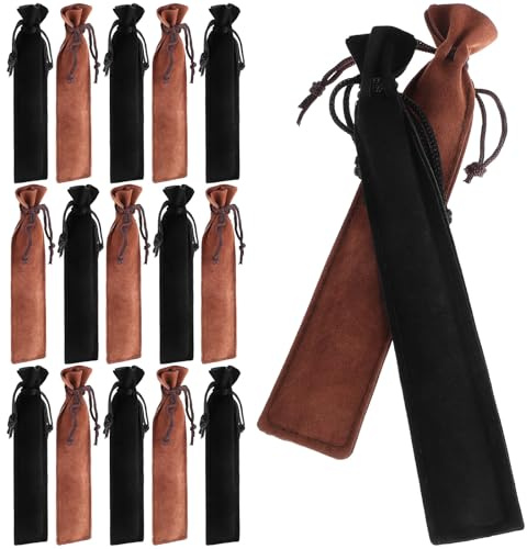 KALLORY Samt Stiftebeutel mit Kordelzug 17X3,5cm 50 Stück Federmäppchen für Schüler und Schultasche Vielseitige Aufbewahrung für Schreibwaren und Zubehör