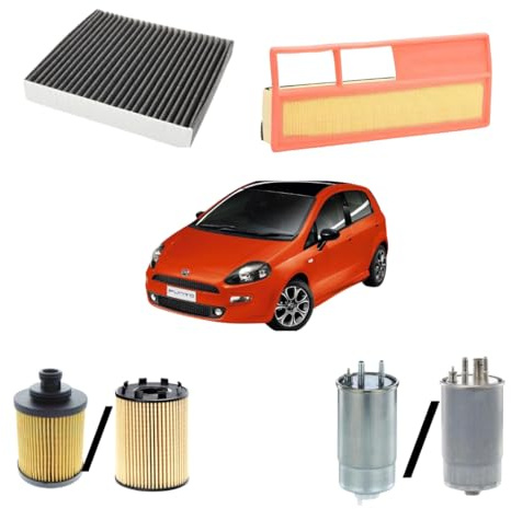 kit tagliando 4 filtri compatibile con fiat grande punto 1.3 multijet 55 kw
