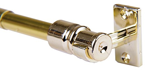 Bestgoodies Cafehausstange Gardinenzubehör ausziehbare Scheibenstange Gardinenstange, Schlichte Fensterdekoration in vielen verschiedenen Ausführungen verfügbar (Gold - Messing Glanz, 135-225 cm)