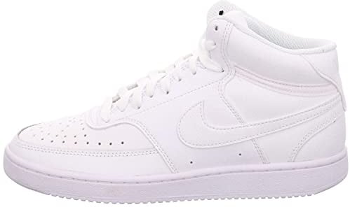 Nike Wmns Court Vision Mid, Scarpe da Ginnastica Donna, Bianco Bianco Bianco Bianco 100, 38.5 EU