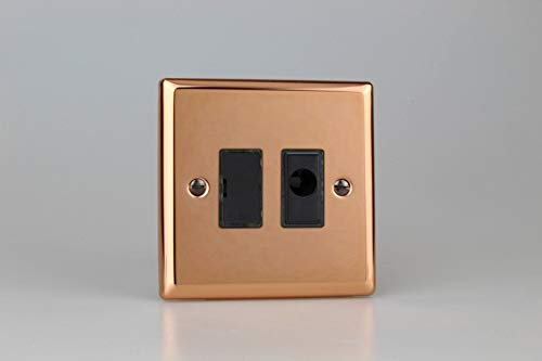 Varilight 13A Unswitched Fused Spur + Flex Outlet Polished Copper