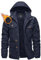 KEFITEVD Winter Jacken für Männer Gefüttert Cargo Jacke Thermo Arbeitsjacke Militär Jacke Winter Mantel Outdoorjacke Männer Dunkelblau 3XL