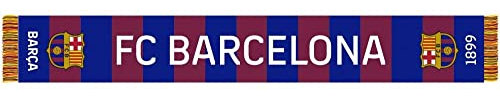 Offizielles Lizenzprodukt von FC Barcelona, Strickschal Nr. 29 5004 BUT29, Blau/Weinrot, 140