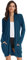 GRACE KARIN Damen Strickjacke Langarm Elastisch Offene Lang Knitwear Cardigan mit Taschen Strickmantel M Cerulean