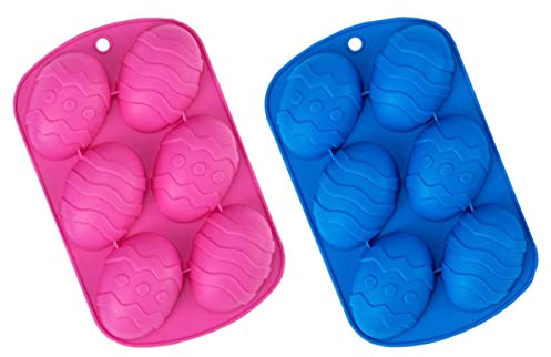2 Stück Ostereier-Form Silikonform für Schokolade, Süßigkeiten, Muffins, Cupcakes, Gelee, Seife, Badekugeln, Eiswürfel.