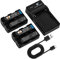 DSTE NP-FM500H Camera Battery (2-pack) and Charger Compatible with Sony a700,Alpha a58,DSLR-A100,DSLR-A100K,DSLR-A200,DSLR-A200K,DSLR-A200W,DSLR-A200WB,DSLR-A300