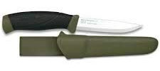 MORAKNIV Messermodell COMPANION MG-C. Grüner und schwarzer TPE-Gummigriff. Blatt: 10,4 cm. Kohlenstoffstahl. ABS-Abdeckung. Werkzeug für Jagd, Angeln, Camping, Outdoor, Survival und Bushcraft