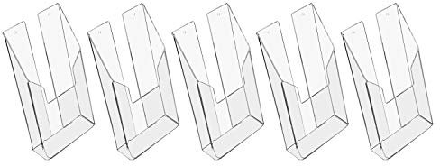 HMF 46841 Wand Prospekthalter aus Acryl | 5 Stück | DIN A6 Hochformat | Transparent