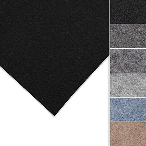 KARAT - Revêtement en Feutre aiguilleté - Moquette de Voiture Personnalisable - Tapis Automobile Universel Antistatique - Garniture intérieure pour Tous véhicules - Superflex Noir, 200x200 cm