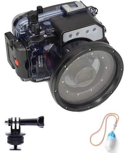 Sea frogs Underwater Camera Case compatible with Sony RX100 VII IPX8 60m/197ft Maximum Diving Depth Waterproof Camera Housing for Diving, Surfing, Rowing, Skiing
