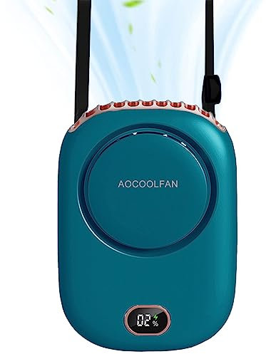Mini Handheld Fan Portable Neck Fan Small Personal Fan USB Rechargeable 3 Speed Adjustable for Home Office Outdoor Travel (Blue)