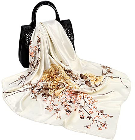 FAIRYGATE Seidentuch Damen Seide Leicht Seidenschal Bandana Halstuch Damen Kopftuch Elegante Schal Tuch Geschenk für Frauen 77009