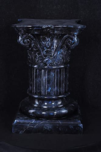 Cinar Säule Mäander Style Beistelltisch Marmoriert Dekosäule 55cm Griechische Antik Retro Rokoko Säule Barock Blumenständer Podest Handbemalt