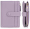 HKCLUF Portefeuille Femme Cuir, RFID Blocage Porte Monnaie Court Porte-Cartes Femmes Zippé Portefeuilles(A06-Taro Violet)