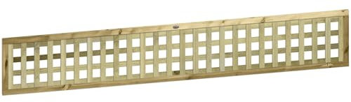Urban Square 6x1ft (W: 6ft x H: 1ft) Fully Framed Smooth-Planed Modern Decorative Pressure-Treated Trellis Panel Thick/Strong Laths 45mm Holes Width 1828mm x Height: 300mm