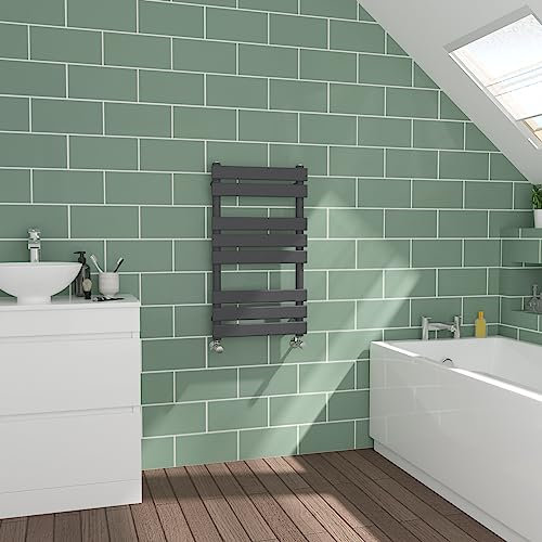 Warmehaus Flat Panel Anthracite Towel Radiator Bathroom Heated Towel Rail 800x450mm