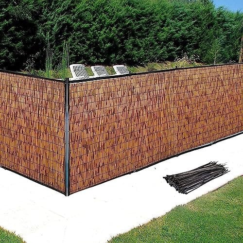 HRX Schilfrohrzaun-Bildschirme für den Außenbereich, Sichtschutzwände und Paneele, dekorative Zäune, Gartenzaun, Pool-Pflanzenzaun, Balkon, dekorative Zäune, Sonnenschutz (Größe: 1 x 1 m)