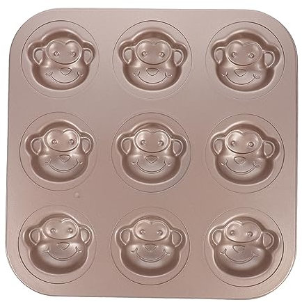Luxshiny Kreative Titel Für Ihr Produkt Cartoon Kuchenform Affen-design Antihaft Muffinform Aus Karbonstahl Teiliges Für Einfache Reinigung Und Sicheres Backen Affen-muffinform Aus
