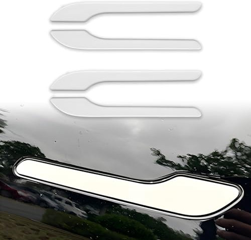 YJMOTOR Fit Model 3(Highland) and Modle(Juniper) Y 2017-2025 Door Handle Decoration Cover,Compatible with Tesla Door Handle Sills Protection Wrap Accessories 4Pcs (White)