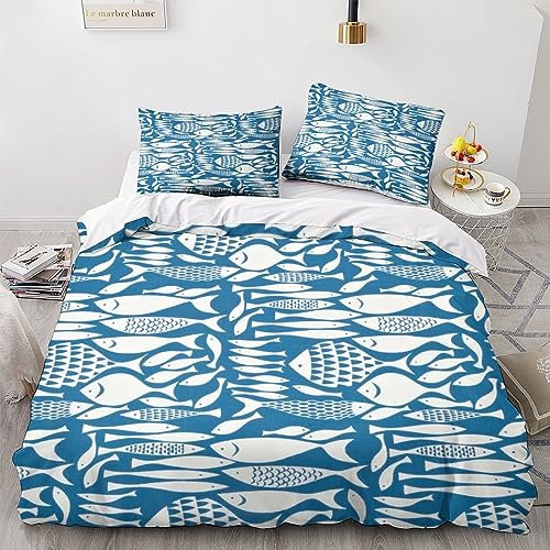 HMLTD Caviar Für Erwachsene Teenager Kinder Bettwäsche 3D Bettbezug Set 3 Teilig Cartoon Bettbezüge Mikrofaser Bettbezug Mit Reißverschluss Und Kissenbezug Double（200x200cm）