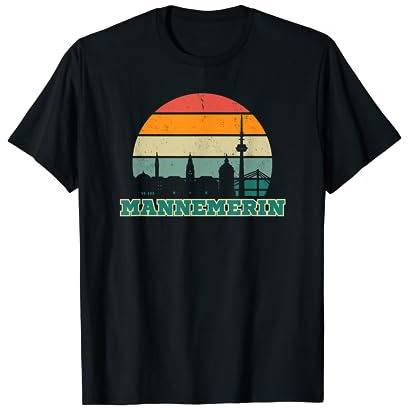 Cooles Eishockey Fan Shirt Stadt Mannheim mit Adler Skyline T-Shirt