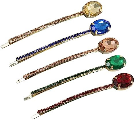 minkissy 5st Edelstein-clip Strass Haare Haarspangen Mit Strass Hochzeit Bobby Bling Haarnadel Retro-haarnadel Haarspange Kristall Kristall-bobby Strasssteine Fräulein Jahrgang Legierung