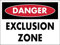 Zone D'Exclusion Des Dangers Panneau D'Avertissement Plaque Metal Métal Mur Signe Métal Mur Affiche Pour Garage Intérieur 20X30cm