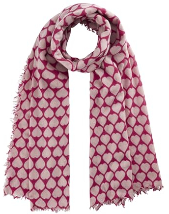 CODELLO Damen Gewebter Premium XL-Schal aus Wolle und Kaschmir mit Herzchen-Muster