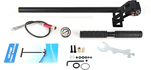 3-stufige Hochdruck-Handpumpe für PCP-Luftgewehr-Bootsreifenball, Wolframstahl, 6000 Psi, Gleichmäßige Bewegung, Edelstahlkonstruktion, Ergonomischer Griff, Präzises Manometer