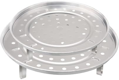 Rumyve 2pcs Multi-function Round Steaming Rack,StainlessSsteel Detachable Legs Multi-function Steamer Pot Holder,Tray Kitchen Cooking Pressure Cooker Cookware (20cm, 22cm)