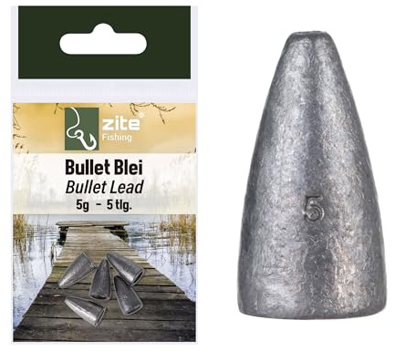 Zite Fishing Bullet Blei Angelgewichte Verschiedene Größen 3,5-14g ideal für Barsch & Zander (5)