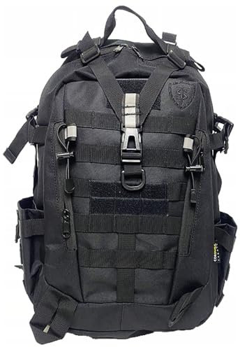 TS Tactical Store RUSH Asault Militär-Rucksack, 25 l, Cordura 600D, Schwarz, Molle/Camping/Crossfit/Wandern/Sport/Bug Out | KT-25L-BLK