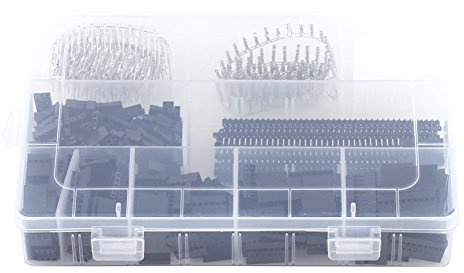 1450pcs Jumper Wire Connector Kit Male Female Pin Housing Kit Breadboard Sockets with Resealable Transparent Box Good for Home Electronics Prototyping