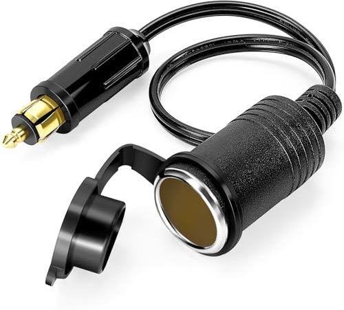 WOWLED Adattatore europeo maschio DIN per presa accendisigari, 12 V, 30 cm, Hella (Din) a adattatore standard per accendisigari per moto e camion