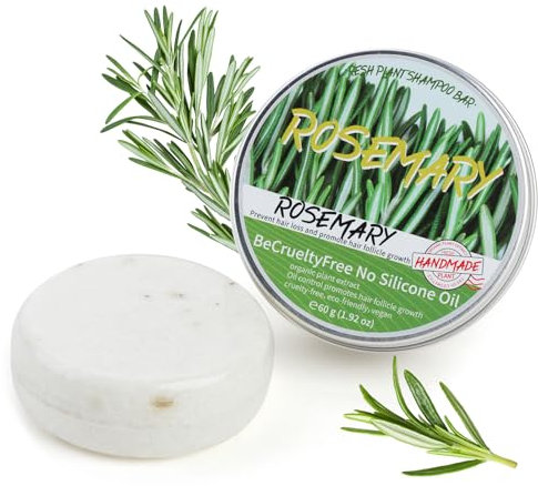 Rosemary Shampoo Bar, Hair Regrowth Natural Herbal Organic Soap Anti Hair Loss Frizz Dandruff Itching Nourishing Hair Care Repair Damaged Cruelty Free No Silicone Oil Cleaning Shampoo Soap