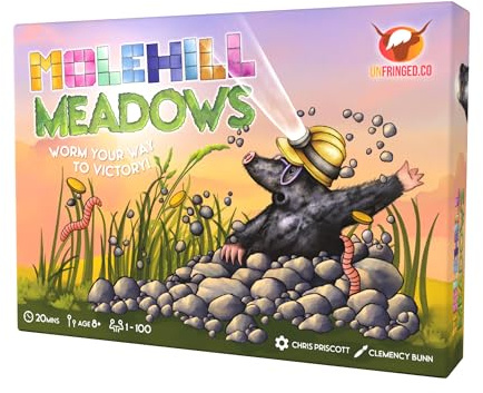 Molehill Meadows, Brettspiel, ab 8 Jahren, 1–100 Spieler, 20 Minuten Spieldauer