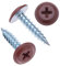 4.2mm x 19mm Wafer Head Self-Tapping Phillips Screws for Sheet Metal to Wood, Powder-Coated Colour Copper Brown (RAL 8004), Fine Thread, Sharp Tip Galvanized Screw, Indoor & Outdoor Use (250 pcs)