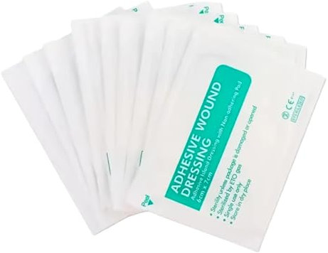 AOVNA 20pcs 6cm x 7cm Adhesive Sterile Wound Dressings First Aid Wound Dressing Breathable Soft Sterile Pads for Cuts Grazes Small Pressure Sores