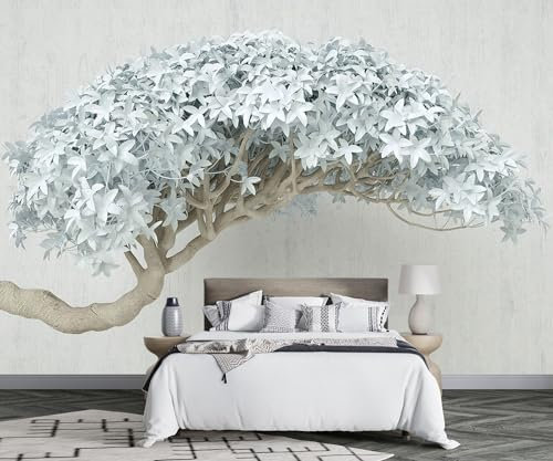 Fototapete 3D Effekt Tapete Großer Baum Mit Grünen Blättern Tapeten Vliestapete Wandbilder Schlafzimmer Wanddeko Kinderzimmer Wohnzimmer